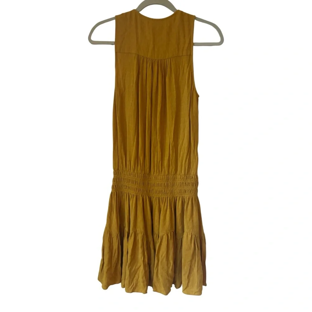 Ramy Brook Perry Mini Blouson Dress in Marigold Yellow - Size S - Picture 6 of 8